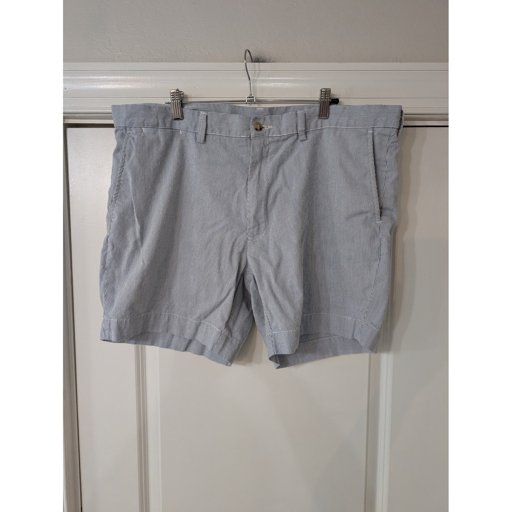 Polo Ralph Lauren‎ Mens Seersucker Striped Shorts Blue White Cotton Size 38